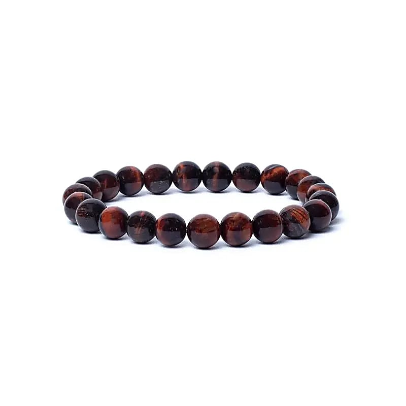 Bratara Red Tiger Eye Aa Quality Elastic --set De 2 Buc - 0,8 Cm