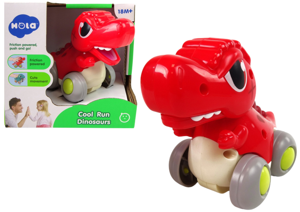 Dinosaur On Wheels T-rex Red Figurine