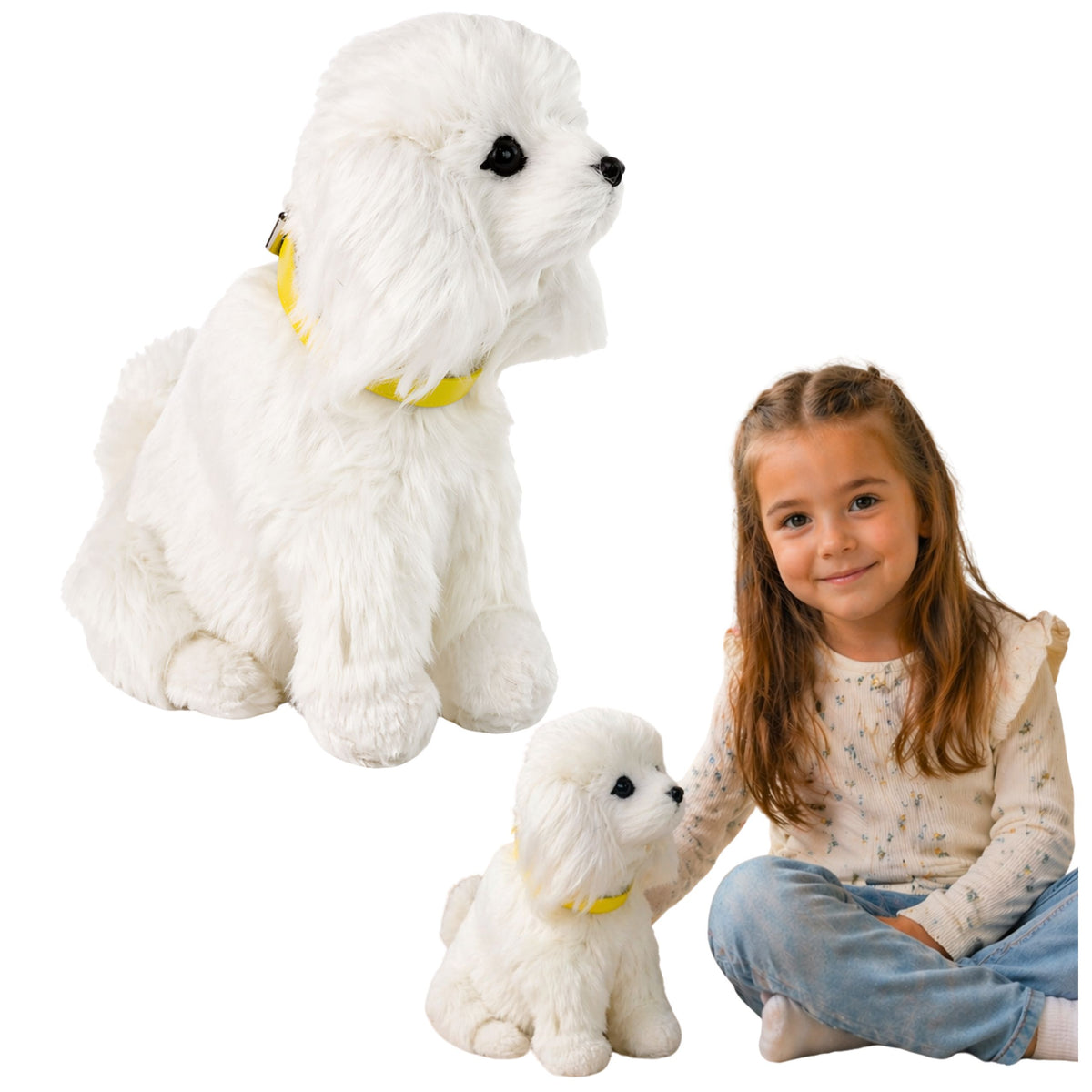Interactive Plush Dog Soft Fur Breed Poodle Stroke Its Head And Learn Its Functions