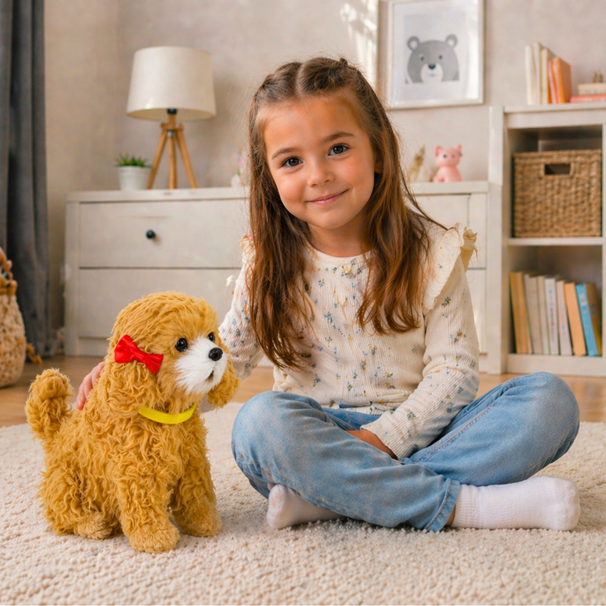 Interactive Plush Dog Soft Fur Breed Poodle