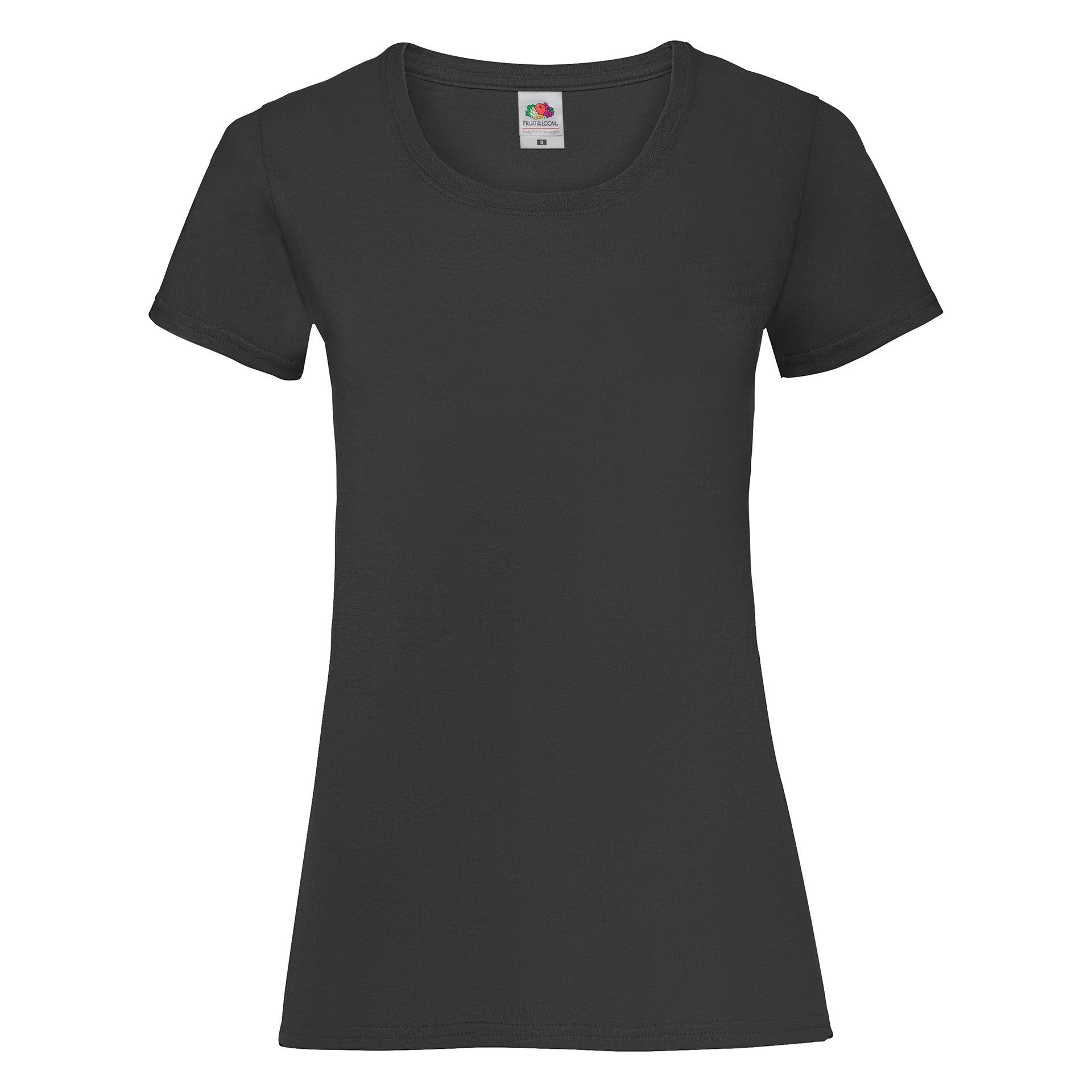 T-Shirt Fruit Of The Loom Valueweight Damen Negro
