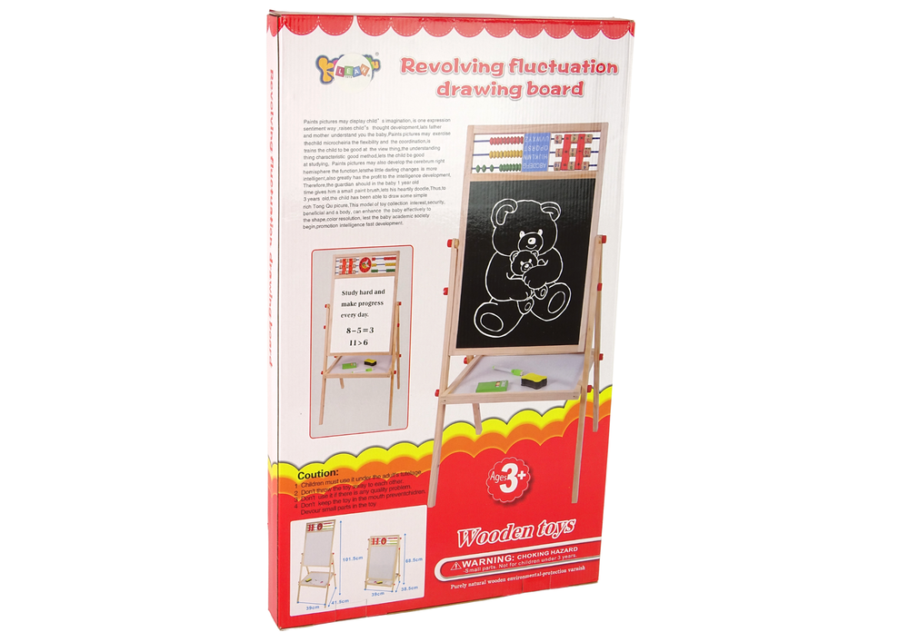 Wooden Education Board 2in1 Magnetic-chalkboard + Accessories Counting Table Multiplication Alphabet