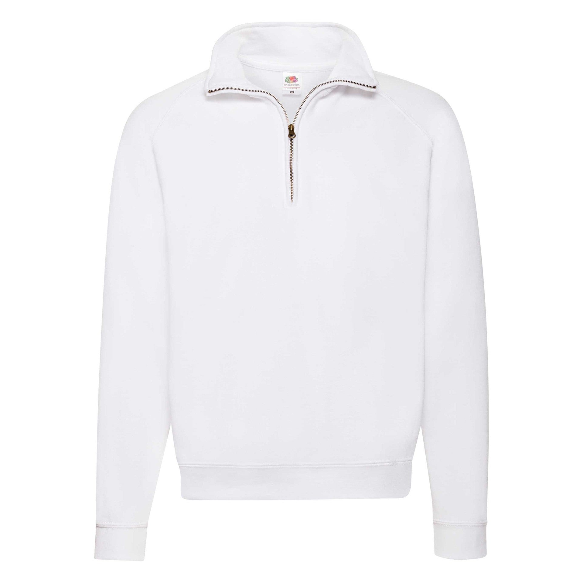 Sweatshirt Fruit Of The Loom Klassisk Zip Neck Vuxen Blanco