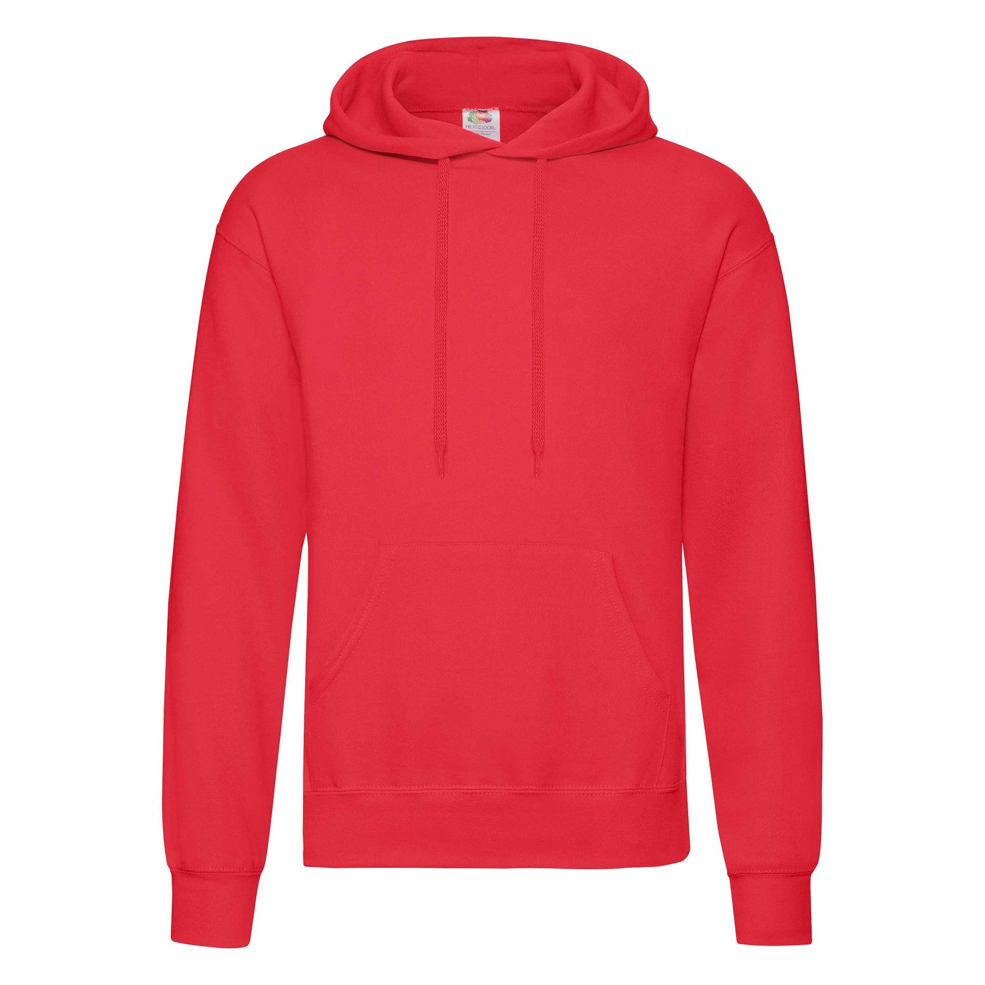 Mikina Fruit Of The Loom Classic Rojo s kapucí pro dospělé