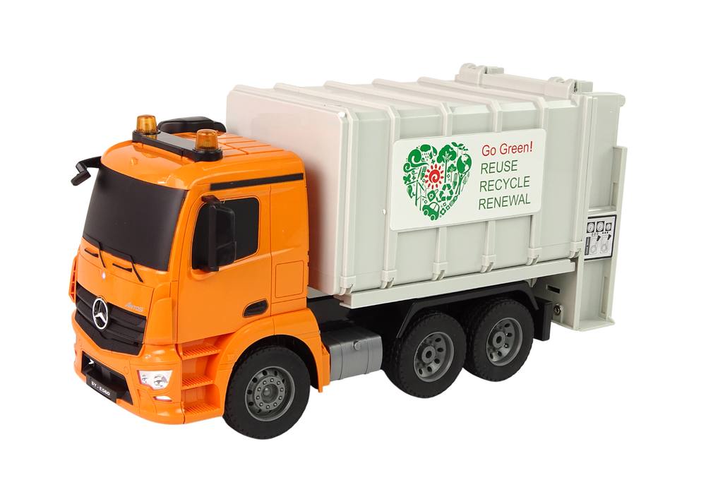 Camion della spazzatura RC Mercedes-benz Antos Orange Trash