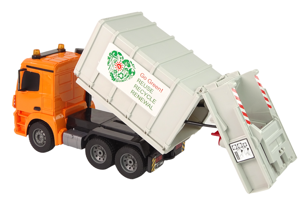 Camion della spazzatura RC Mercedes-benz Antos Orange Trash
