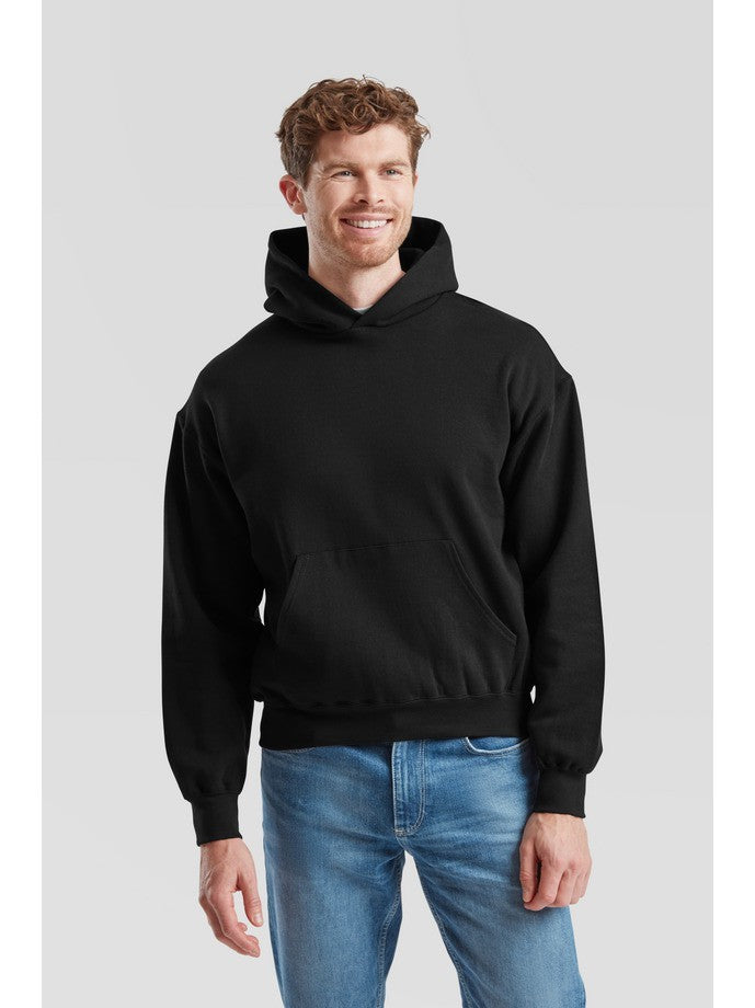 Sudadera Fruit Of The Loom Supercotton Kapuzenpullover Adulto Negro