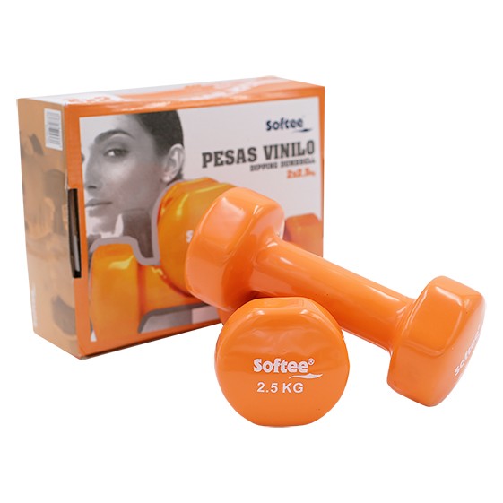 Set d'haltères en vinyle Softee Orange 25 Kg