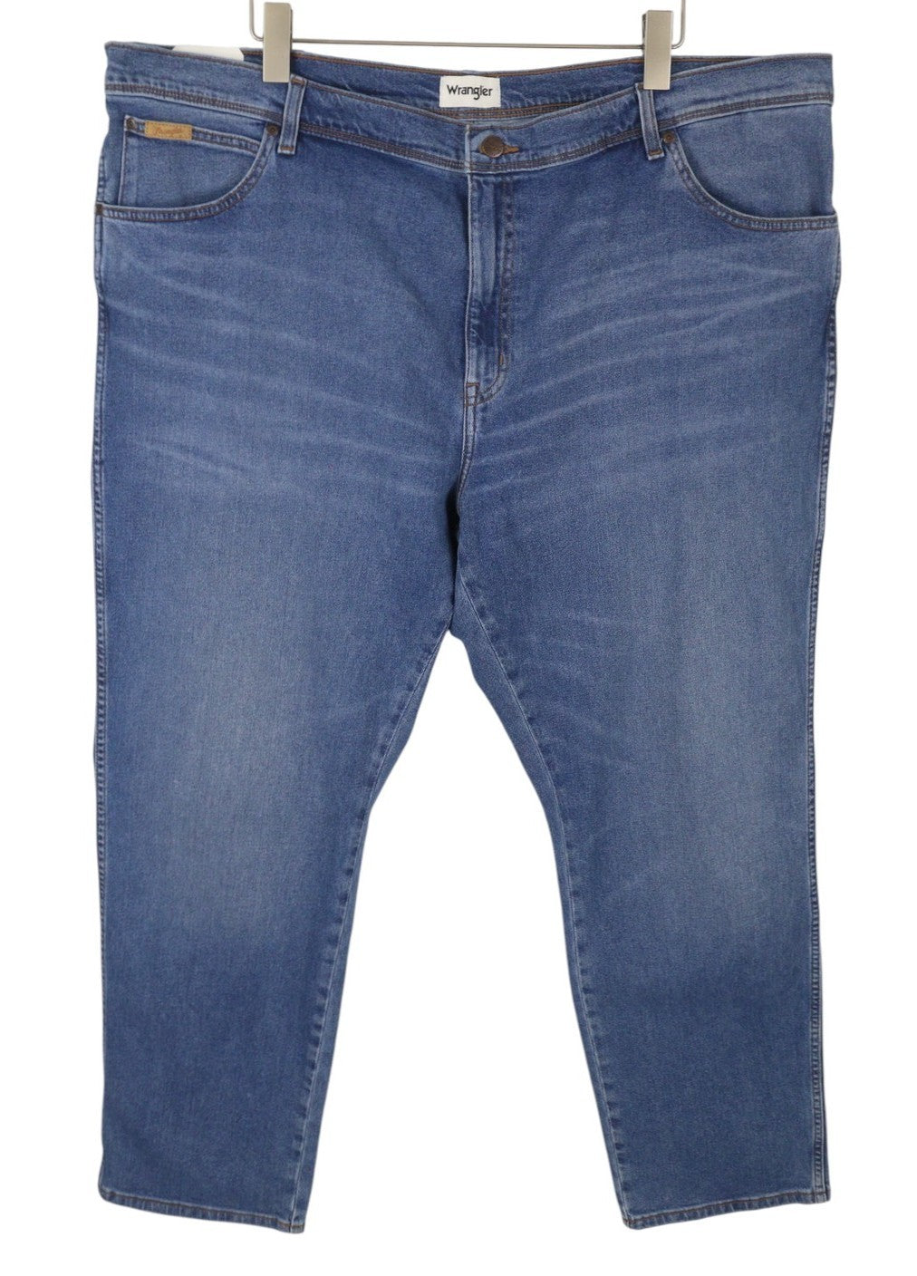 Wrangler Texas Slim 822 Men Jeansblue Whiskers Faded Zip Fly Denim