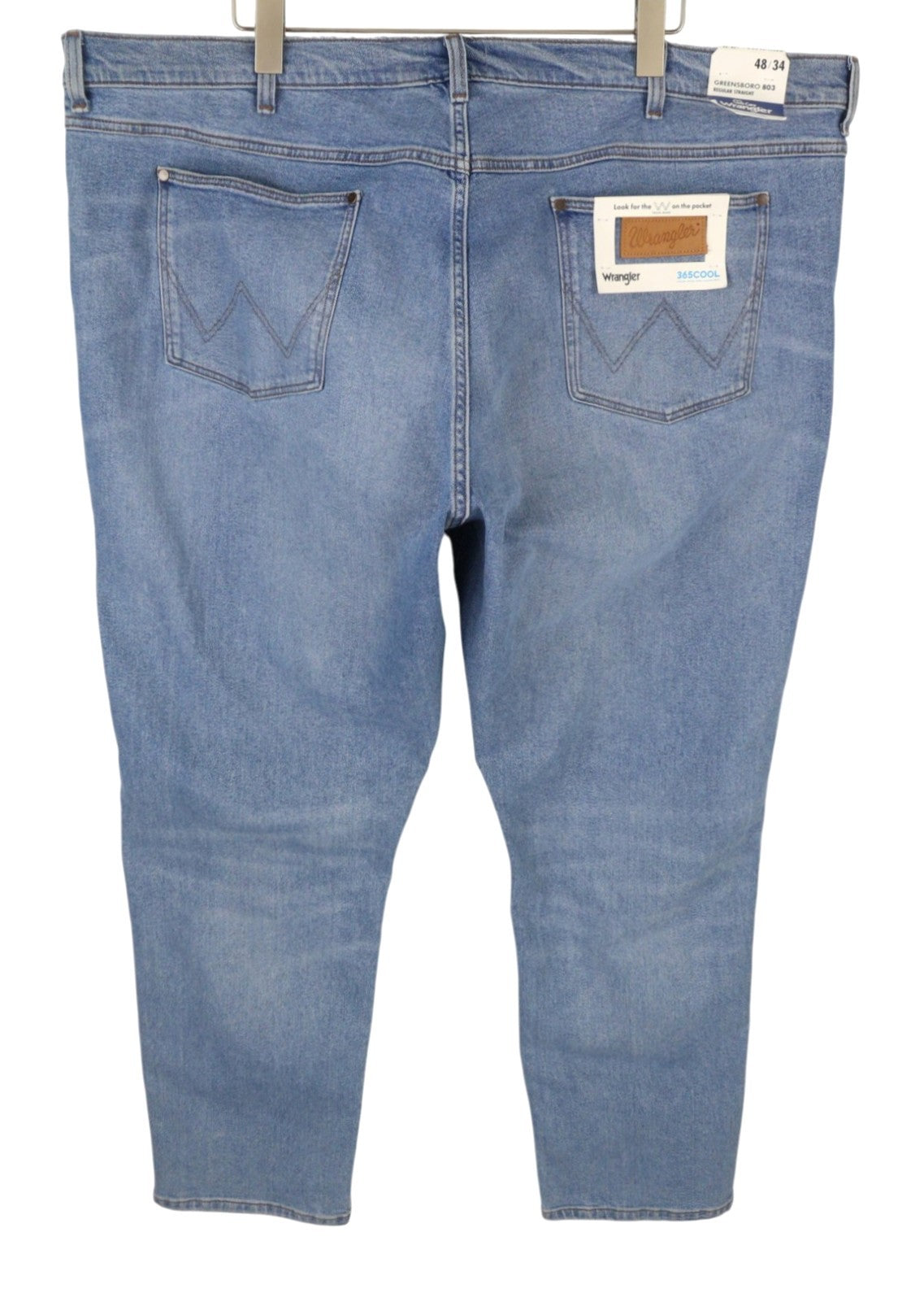 Wrangler Greensboro 803 Men Jeansblå Morrhår Blekt Vanlig Rak