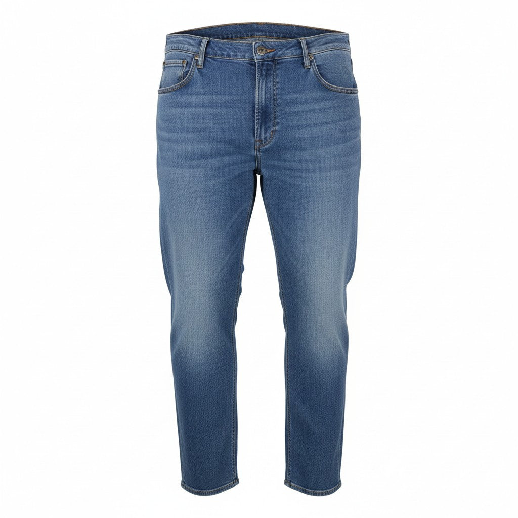 Lee Luke Men Jeansblå Morrhår Faded Slim Tapered Fit Denim