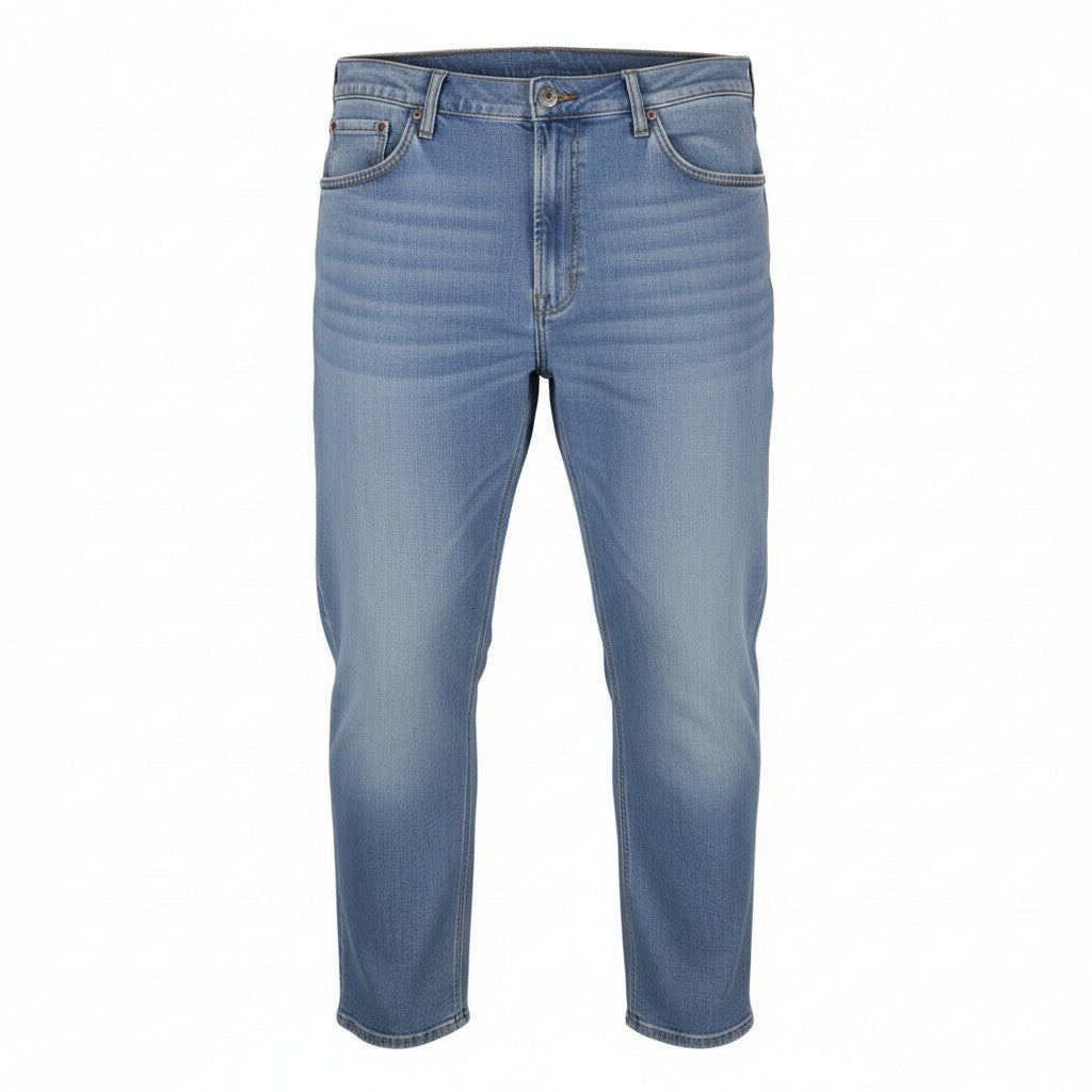Lee Daren Zip Fly Herr Jeansblå Morrhår Faded Regular Straight Leg