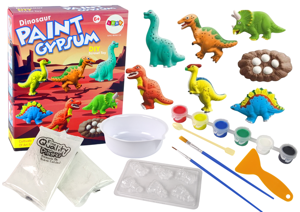 Diy Plaster Casting Kit Painting Paint Dinosaurs