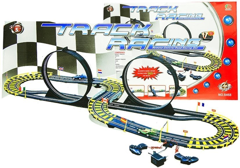 Car Track Racing Two Cars Loops Power Supply 565 Cm