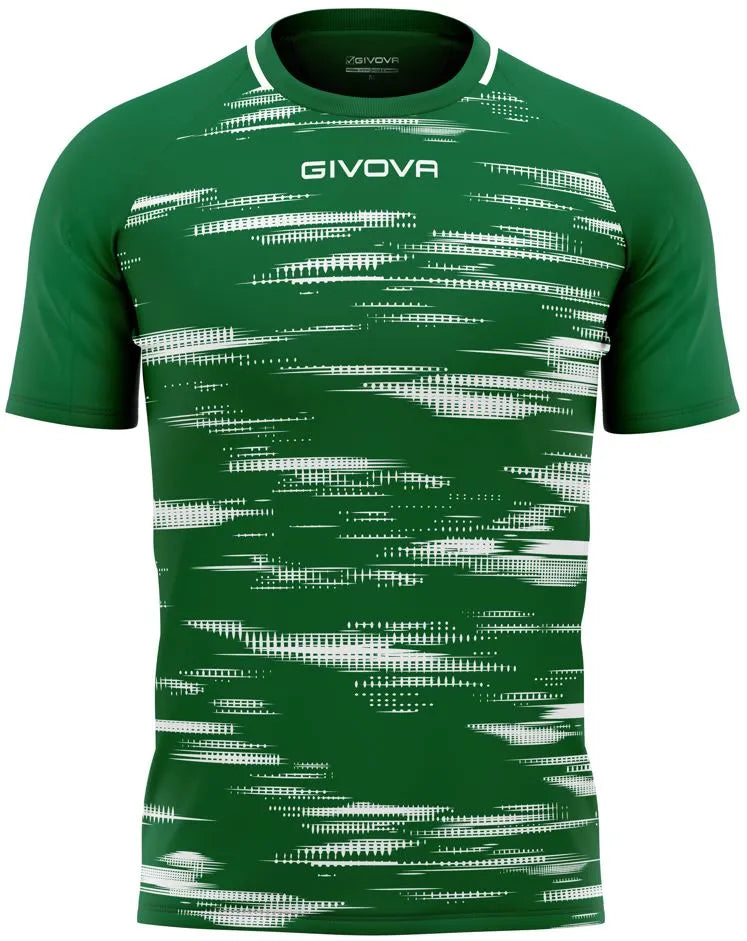 Tricou sport Givova Pixel Verde-alb Verde