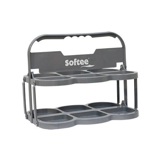 Portabotellas Plegable Deluxe Para 6 Botellas Gris