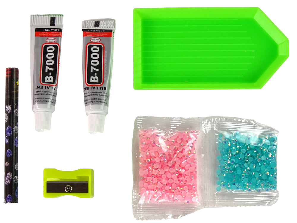 Diy Diamond Creative Kit Pink Reindeer Crystals Sequins 3d Keyring