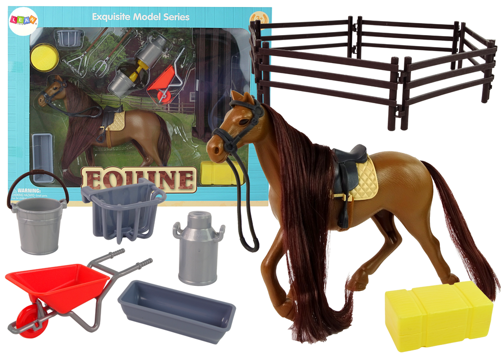 Figura de caballo peinando accesorios de granja de caballos