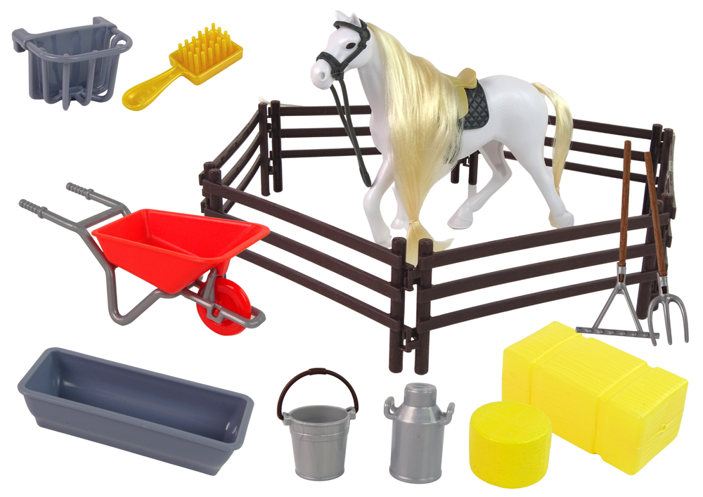 Figura de caballo peinando accesorios de granja de caballos