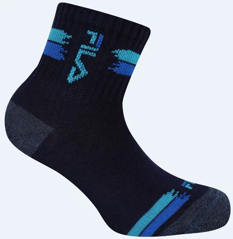 Fila meias jr menino quarto 3-pack preto marinho 23-26