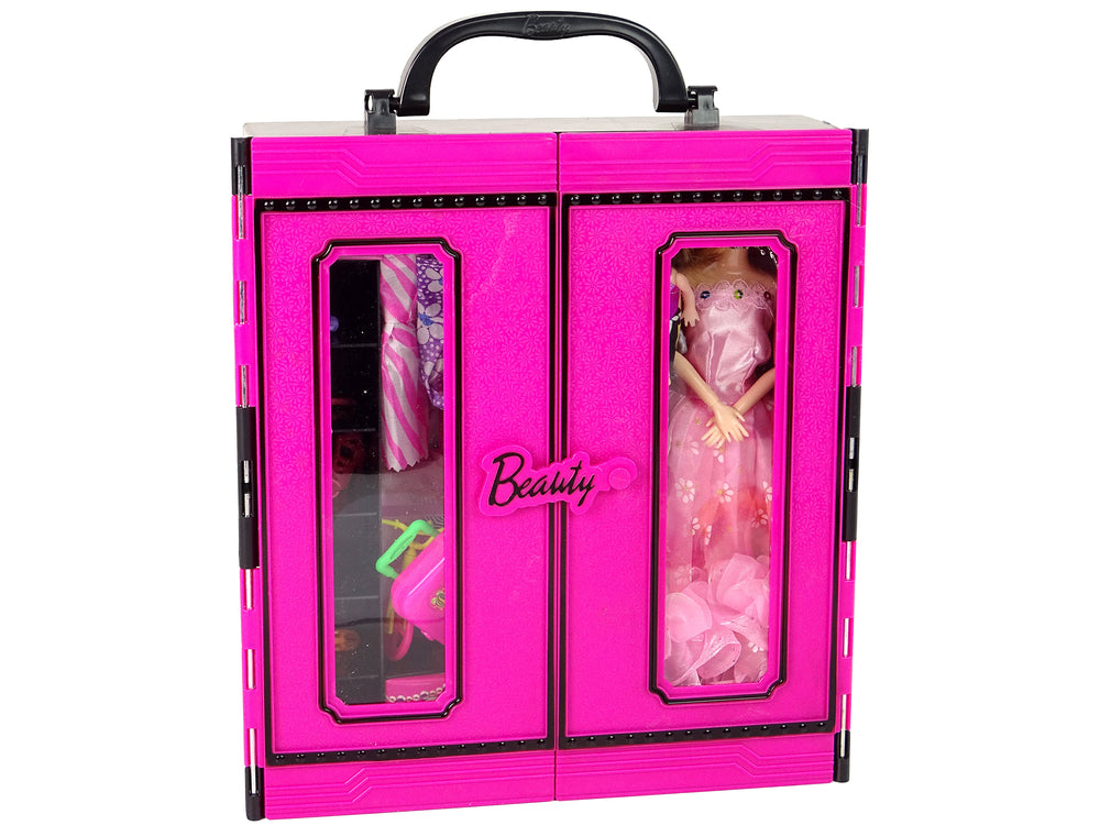 Muñeca Con Armario Ropa Vestidor Para Muñecas En La Maleta Beauty Girl