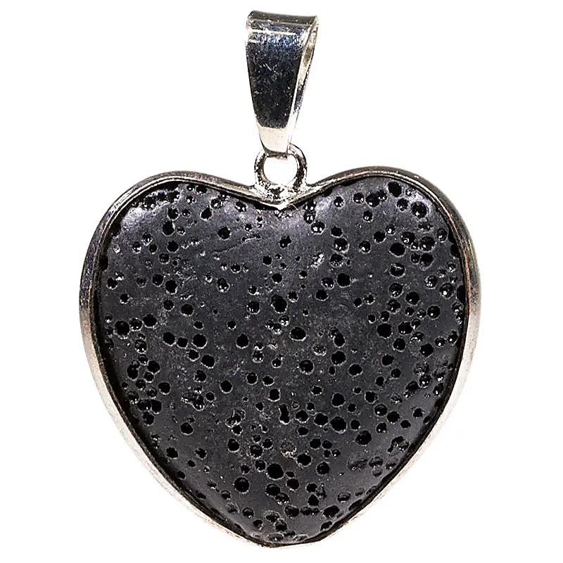 Pendant Lava Stone Heart --set Of 2 Pcs - 3 Cm