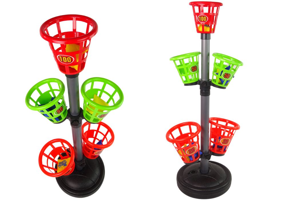 Family Skill Game Throwing At The Target Basket Points Bags