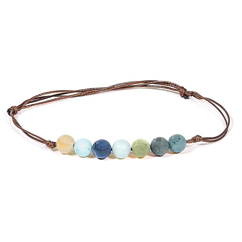 Bracciale Amazzonite Regolabile --confezione Da 5 Pz - 0,6 Cm