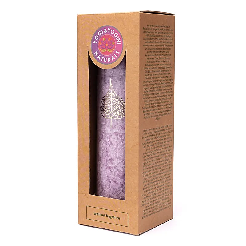 Coinnle Stearin Bodhi Leaf Lilac gan boladh - 21x6.5 Cm