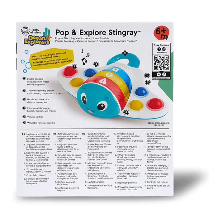 Baby Einstein Pop 'n' Explore Stingray Popper Toy