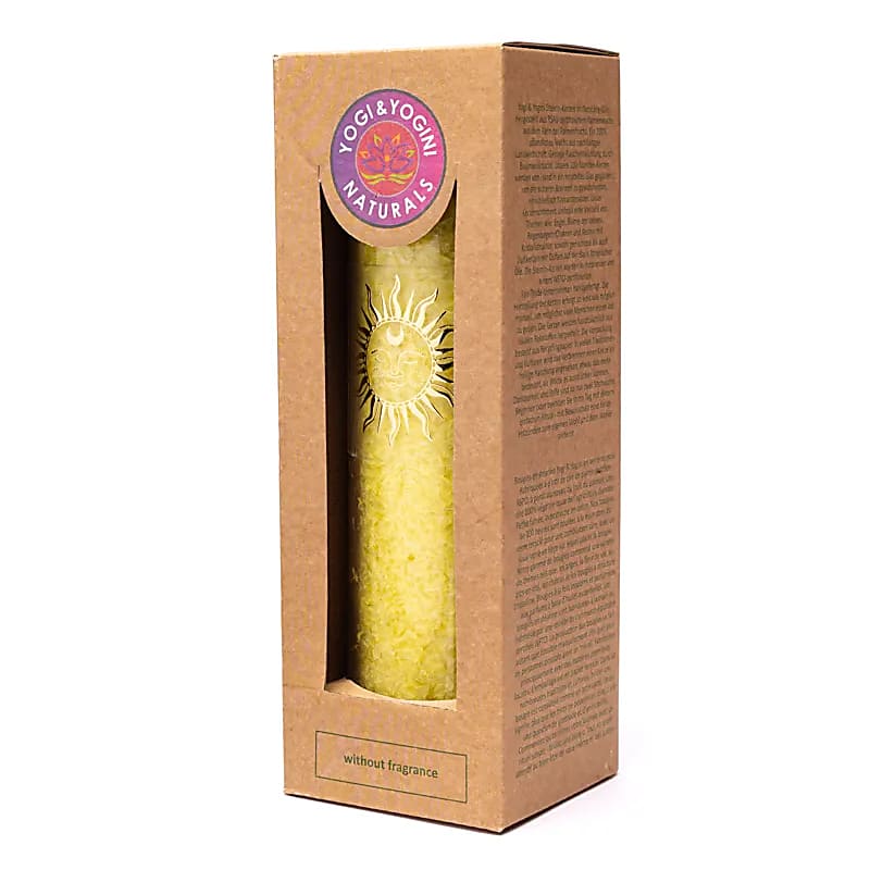 Vela Stearin Amarelo Sol Sem Perfume - 21x6,5 Cm