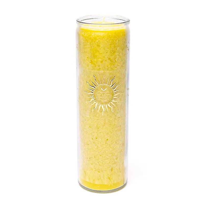 Vela Stearin Amarelo Sol Sem Perfume - 21x6,5 Cm