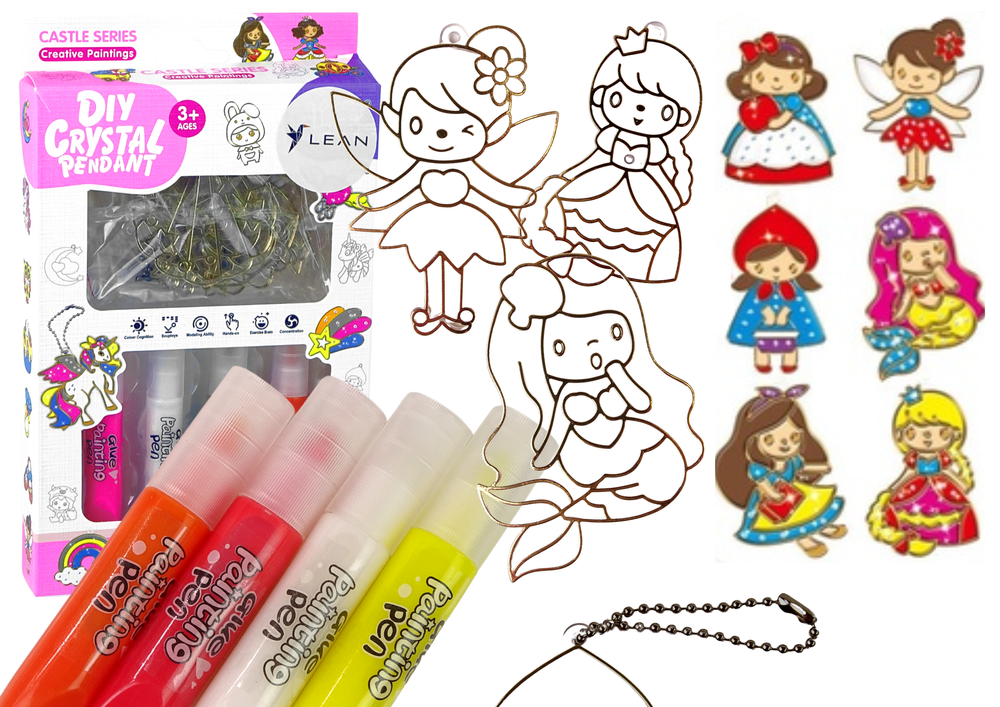 Pandantive Pictura Vitralii Fusing Paint Princesses 6 Buc.