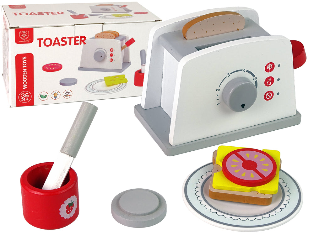 Bouton d'accessoires de petit-déjeuner pour grille-pain en bois pour enfants