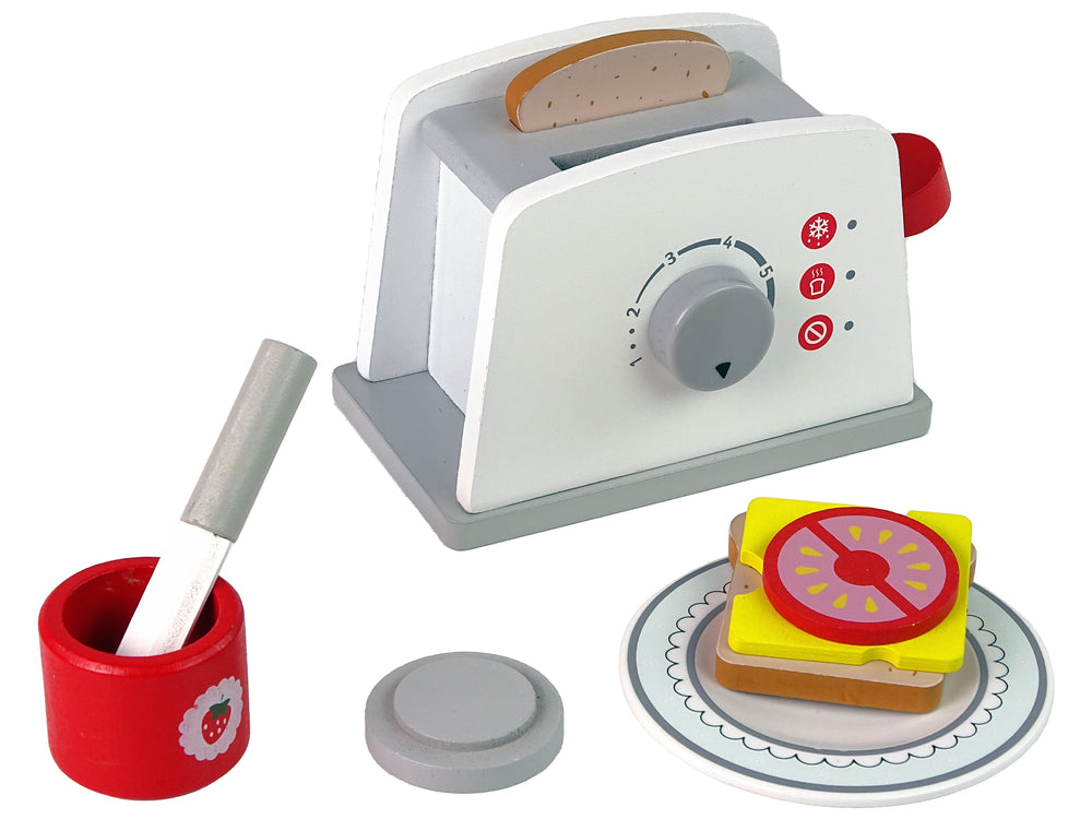 Bouton d'accessoires de petit-déjeuner pour grille-pain en bois pour enfants
