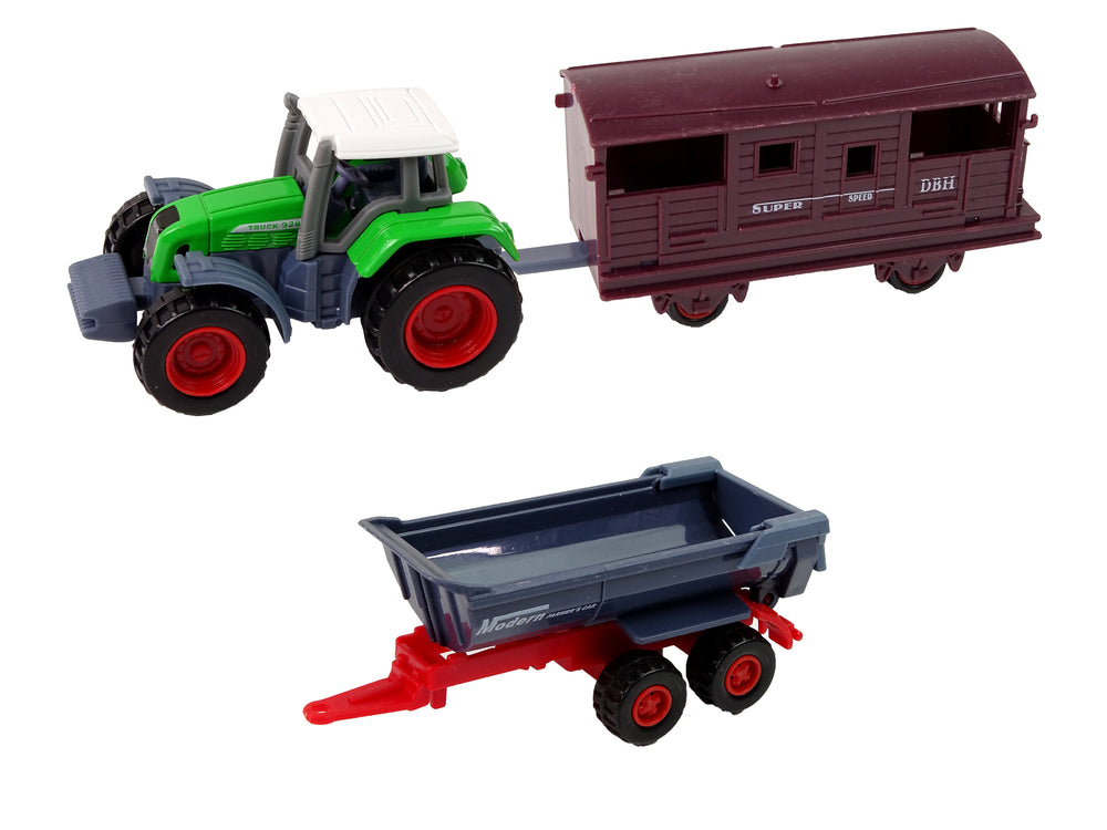 Set Of Agricultural Vehicles Tractor 12 Pieces Metal