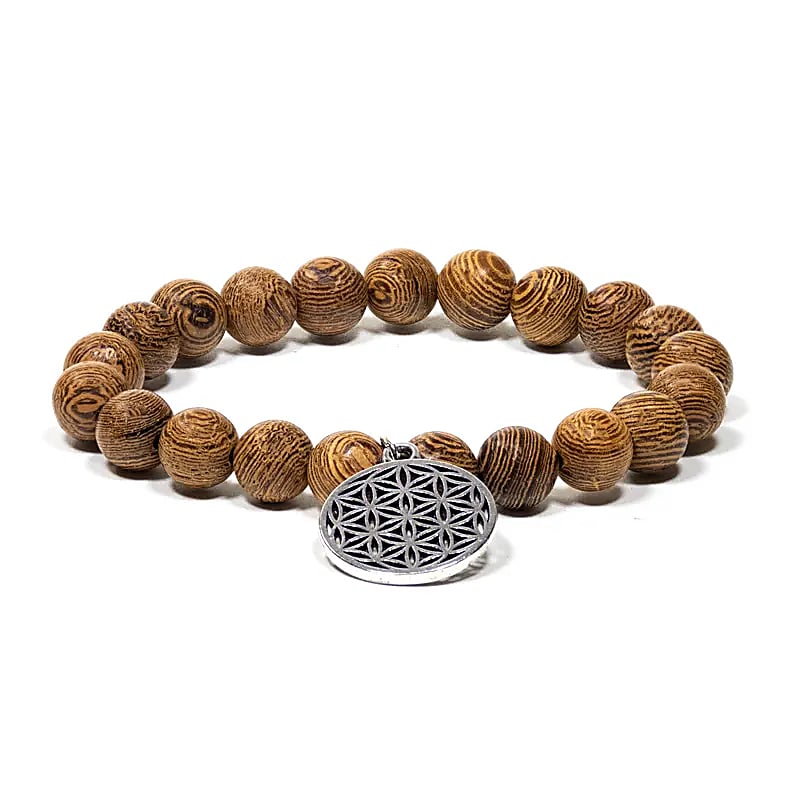 Mala/náramek Wenge Wood Elastic + Flower Of Life --balení 5 ks - 0,8cm