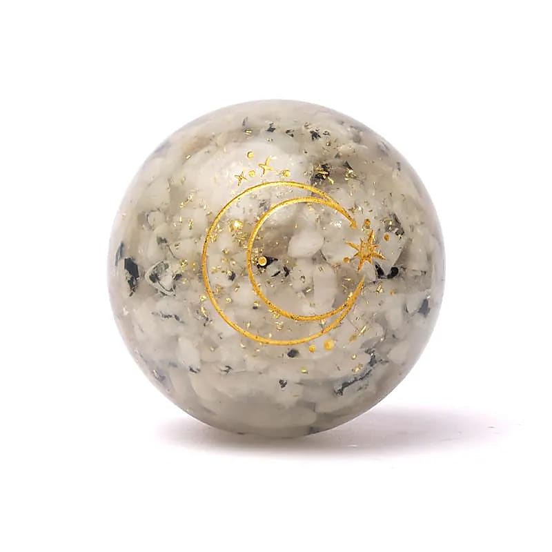Orgonite Sphere Månsten Med Måne - ±5,5cm