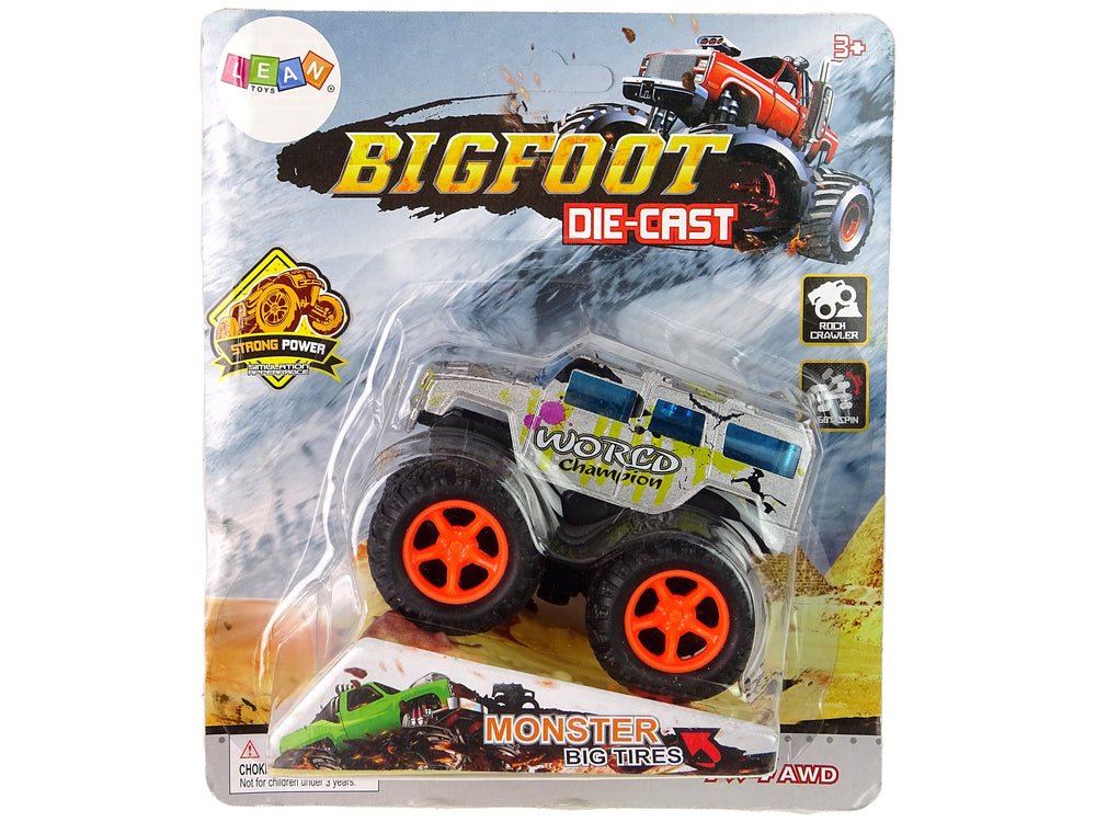 Resorak Monster Truck Pull Back Drive Rubber Tyres Metal Body + Evolving Ramp