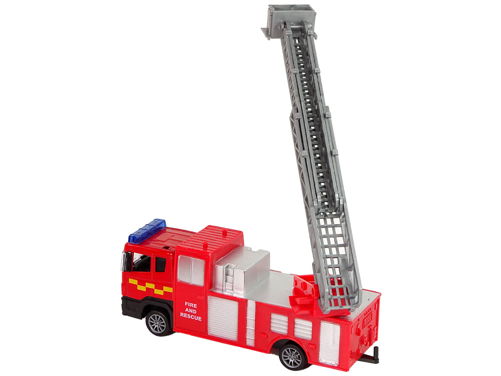 Fire Brigade Vehicle Set Pull Motorboat Jeep Red