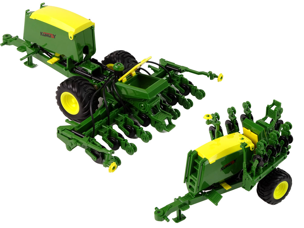 Blue Tractor With Baler
