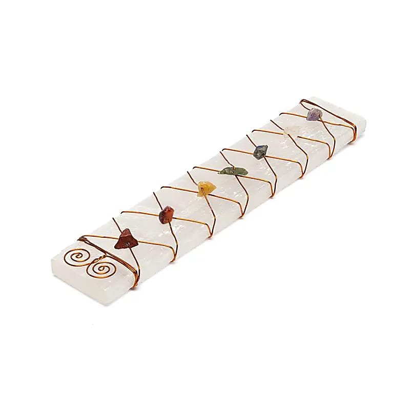 Szelenit drágakő töltőlemez csakra chipek - ±17x3cm
