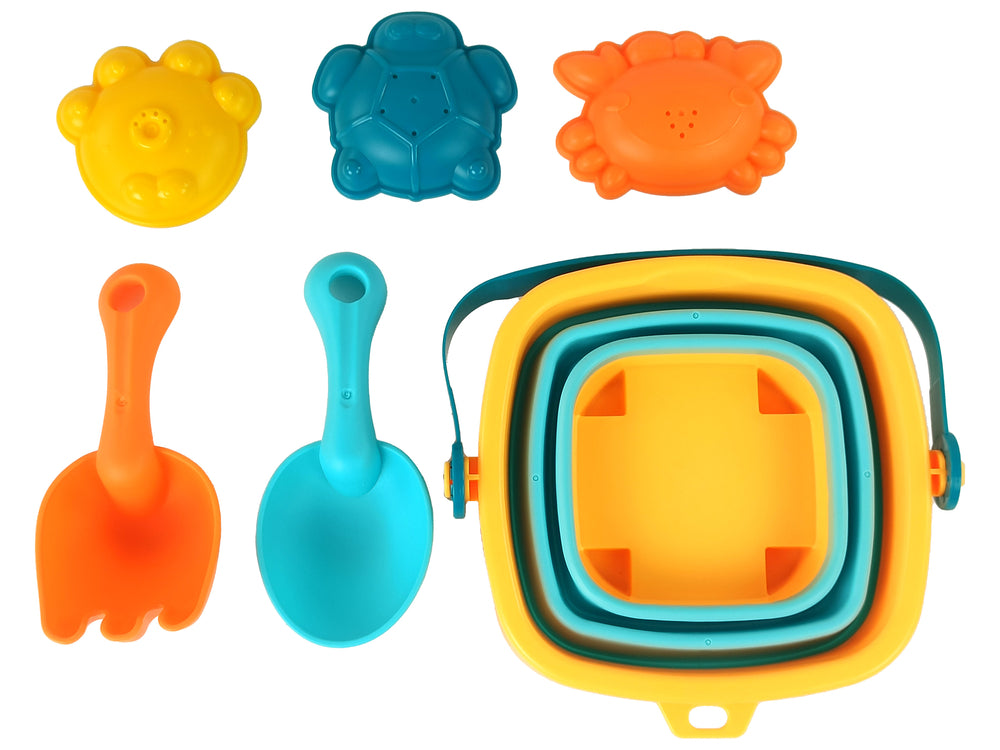 Sand Toy Set Folding Bucket 5 Pcs