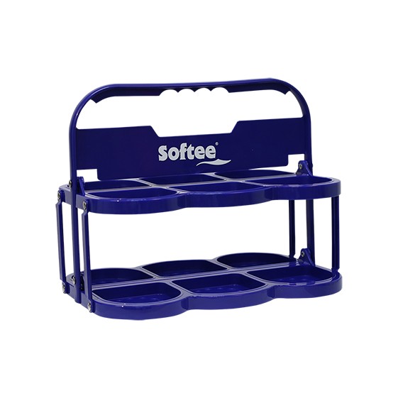 Portabottiglie pieghevole Deluxe per 6 bottiglie Blu