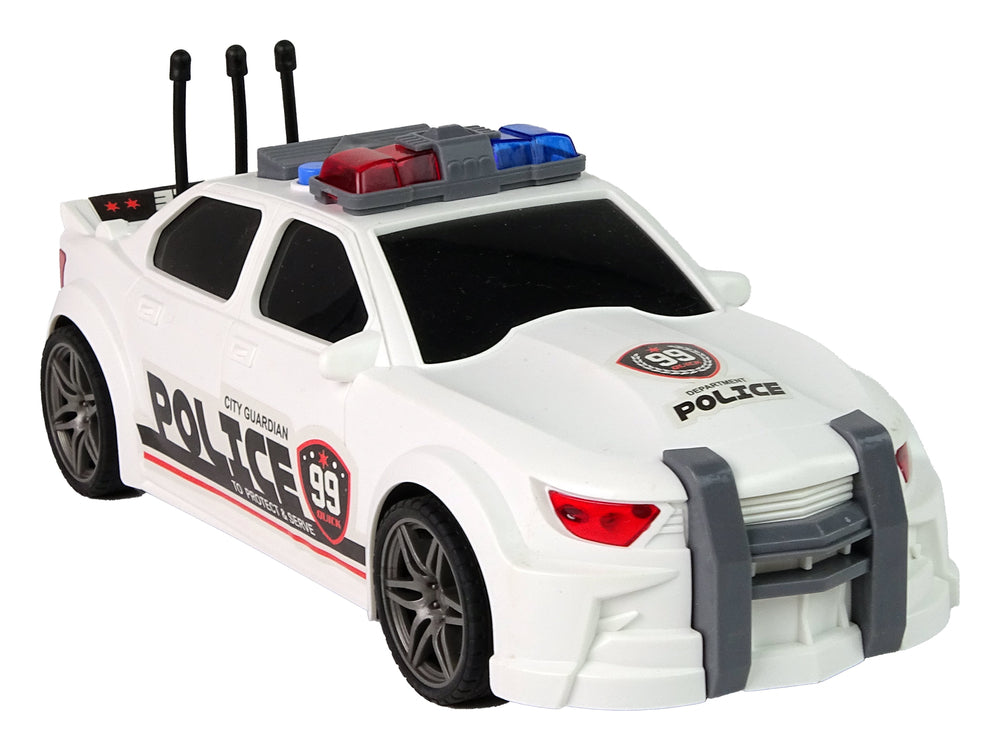 Sports Car Opening Trunk Police Lights Sounds White 1:16