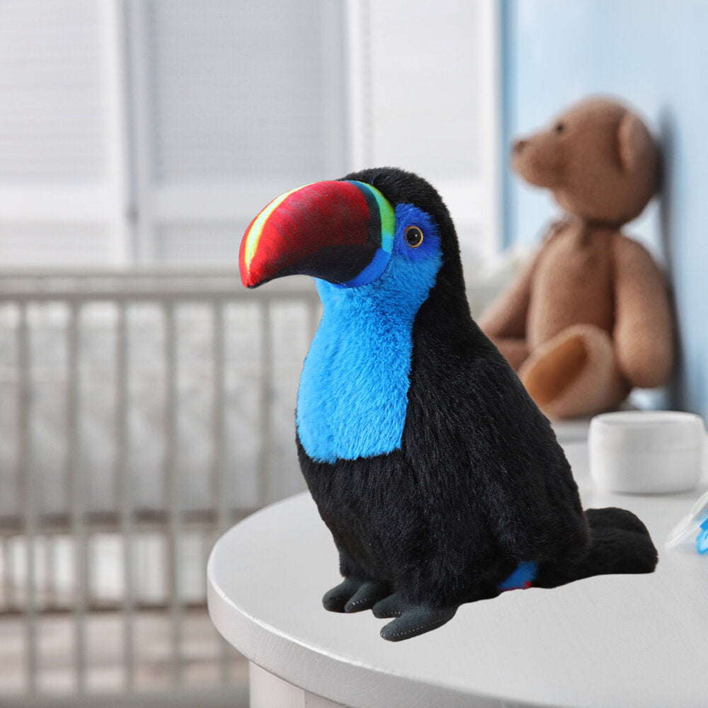 Plush Toucan Bird Mascot Cuddly Toy Blue 20cm
