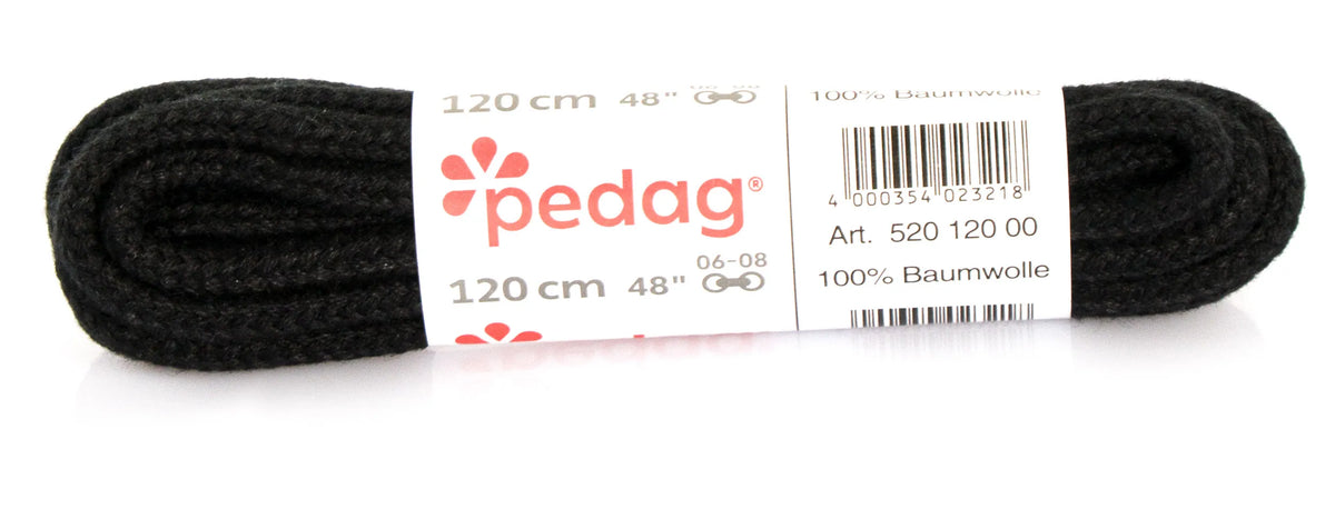 Sznurowadła Pedag Okrągłe Grube 120 cm Czarne