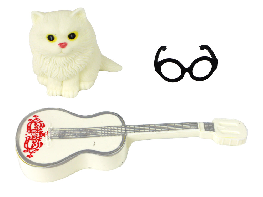 Children's Doll Emily With Guitar Glasses Long Blonde Hair Kitten
