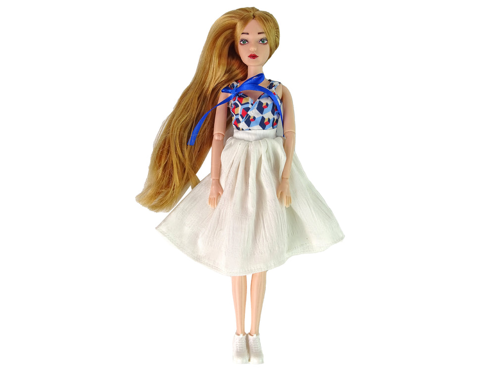 Baby Doll Doll With Cat Long Brown Hair.