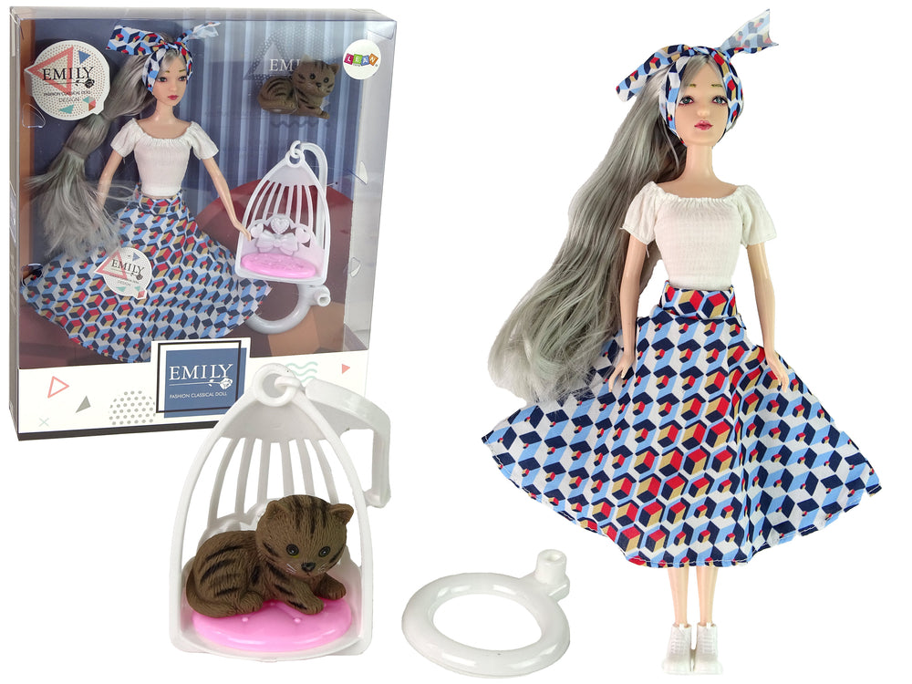 Baby Doll Emily Gray Hair Kitten Swing